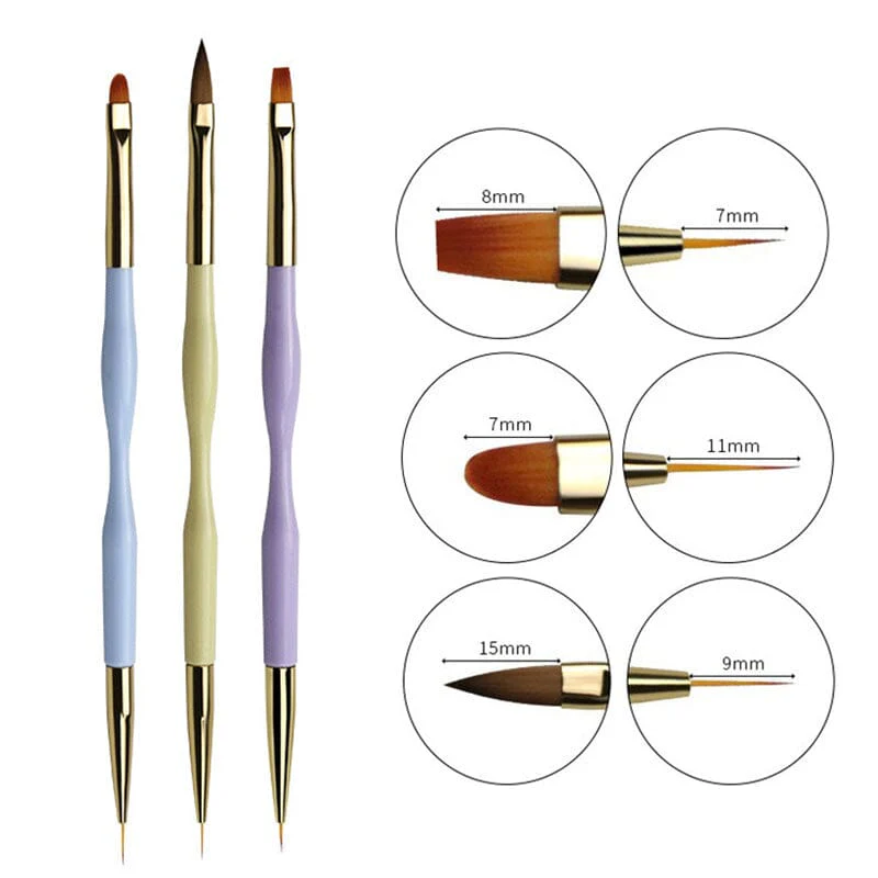 3Pcs Set Double Head Liner Brushes - Image 4