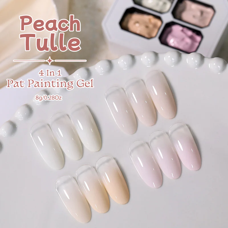 4 Colors 4 in 1 Pat Painting Gel Peach Tulle - Image 2