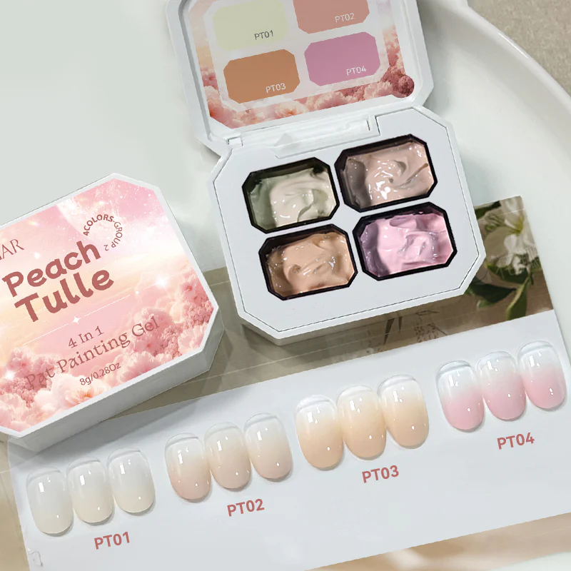4 Colors 4 in 1 Pat Painting Gel Peach Tulle - Image 3
