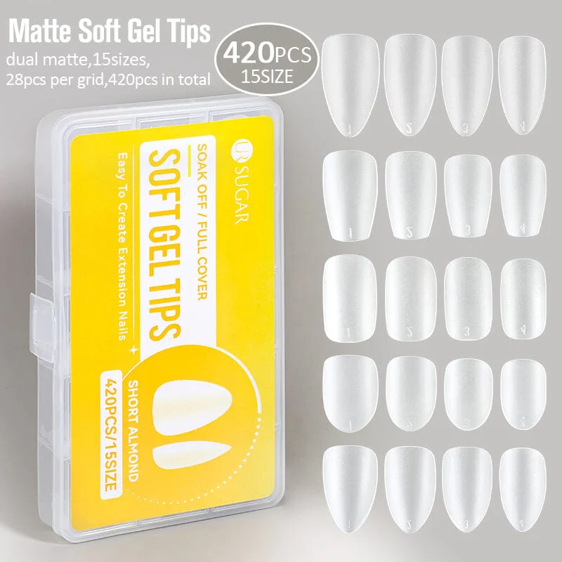 420pcs Matte Soft Gel Tips