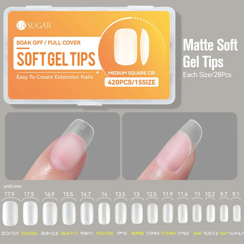 420pcs Matte Soft Gel Tips - Image 14