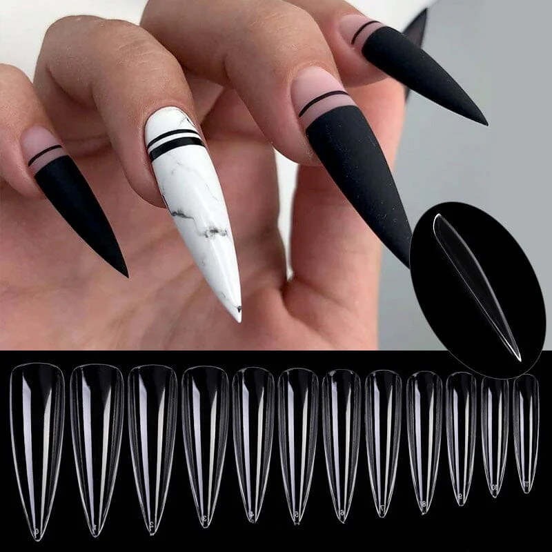 48pcs Almond Transparent False Nail Tips - Image 5