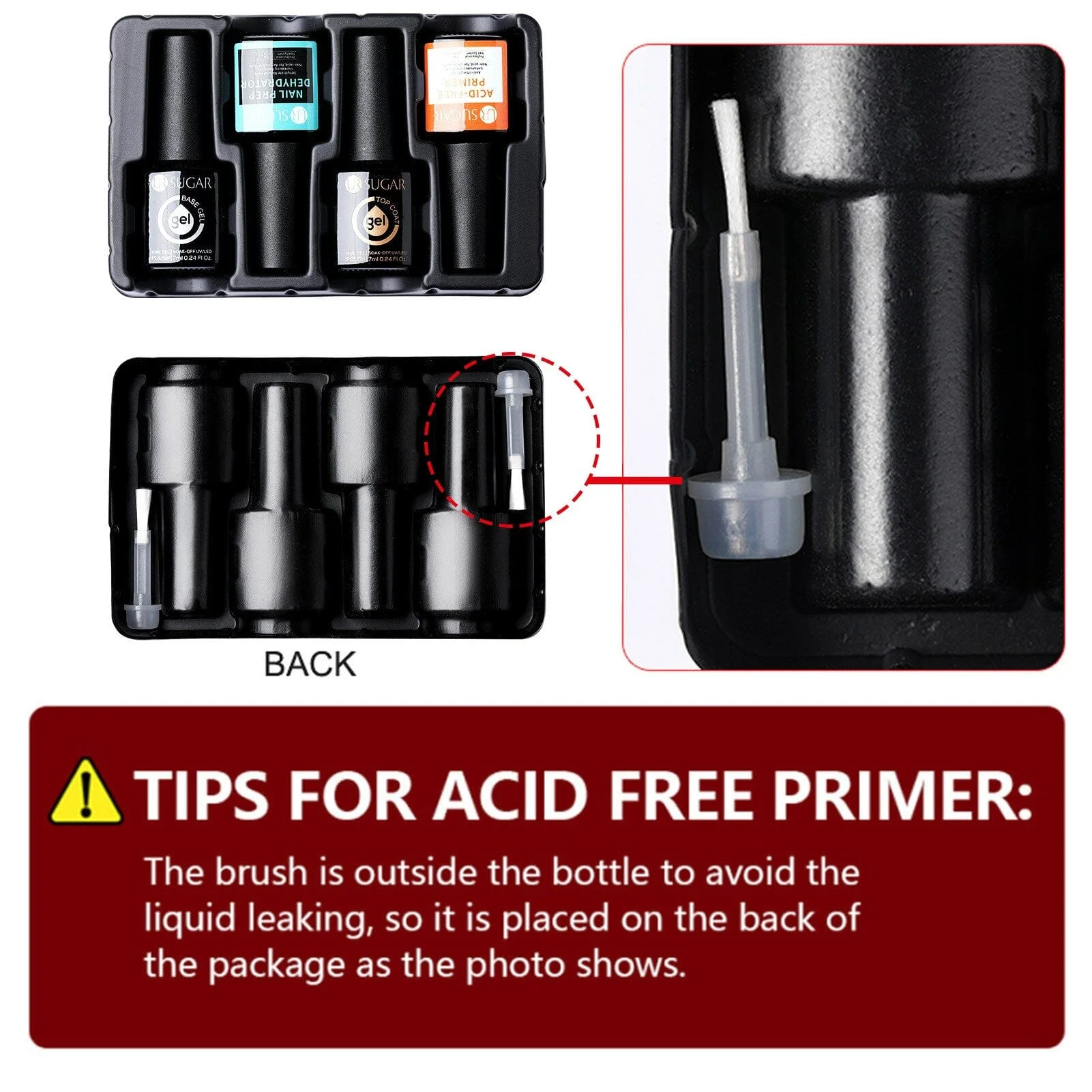 4pcs Gel Set Base Top Primer Dehydrator 7ml - Image 7