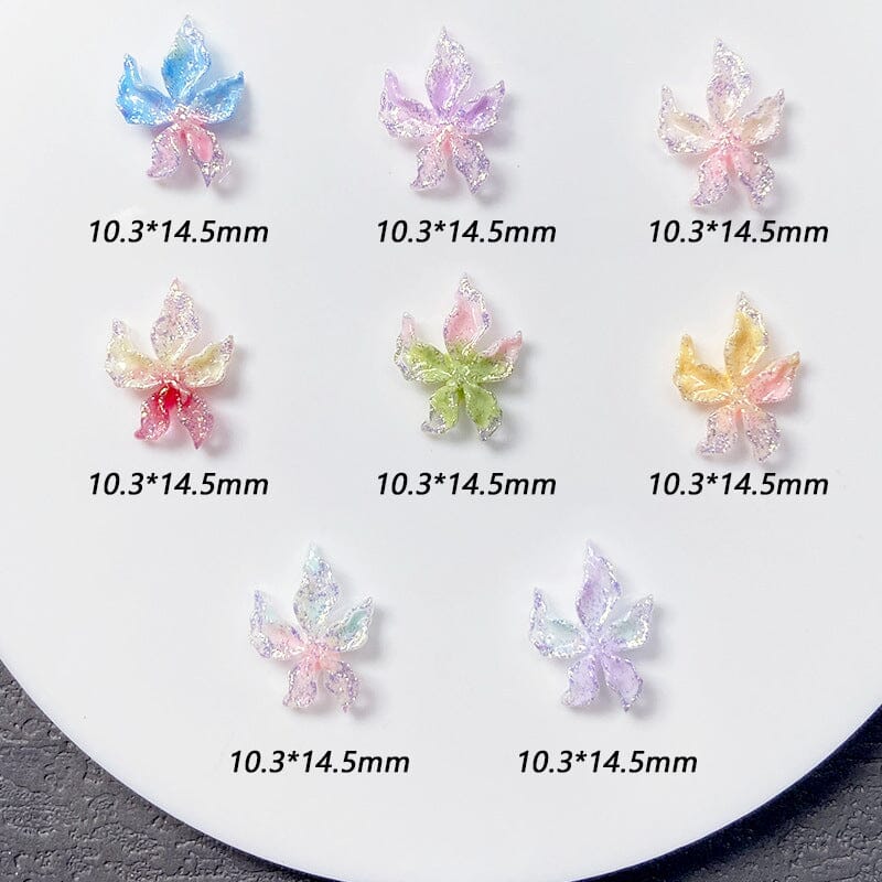 50pcs Colorful Luminous 3D Nail Decorations Resin Lily Flowers - Image 3