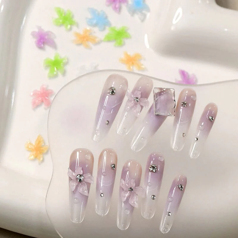 50pcs Multicolor Lily Spring 3D Nail Decorations - Image 10