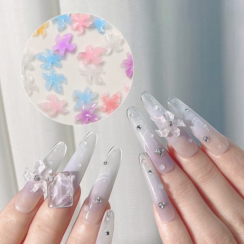50pcs Multicolor Lily Spring 3D Nail Decorations - Image 5
