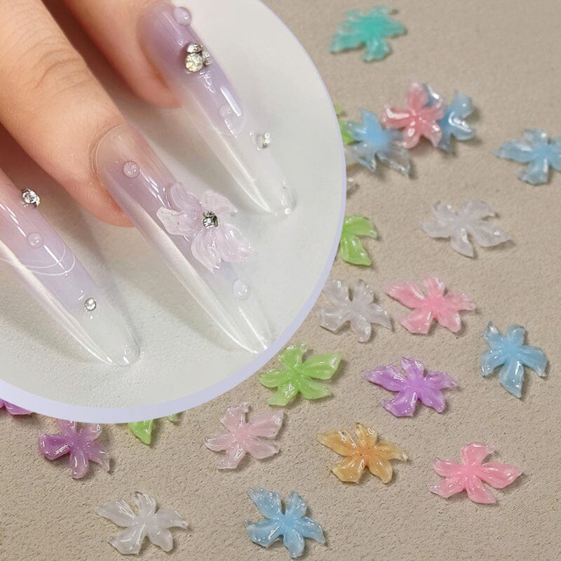 50pcs Multicolor Lily Spring 3D Nail Decorations - Image 6