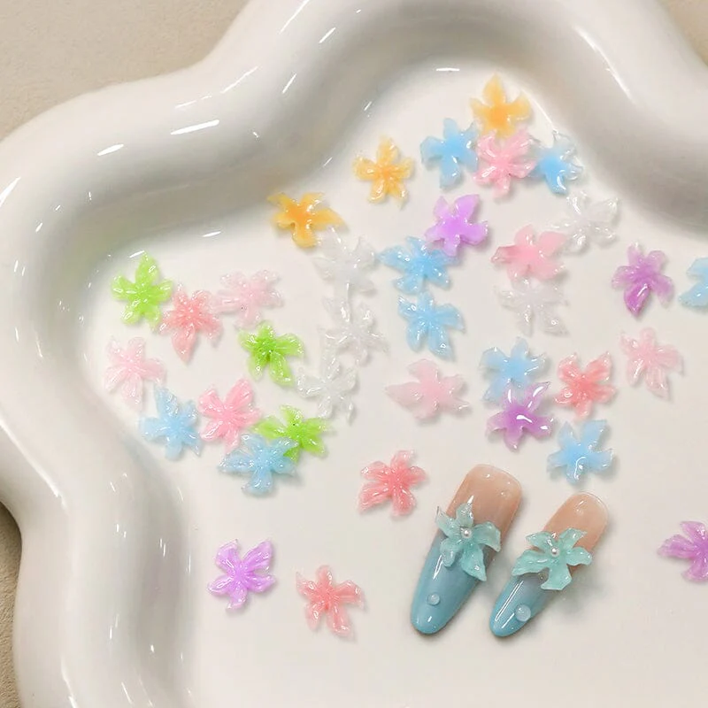 50pcs Multicolor Lily Spring 3D Nail Decorations - Image 7