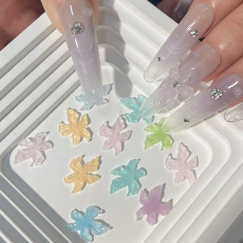 50pcs Multicolor Lily Spring 3D Nail Decorations - Image 9