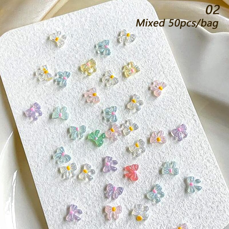 50pcs Resin Ice Transparent Bowknot 3D Nail Decorations - Image 11
