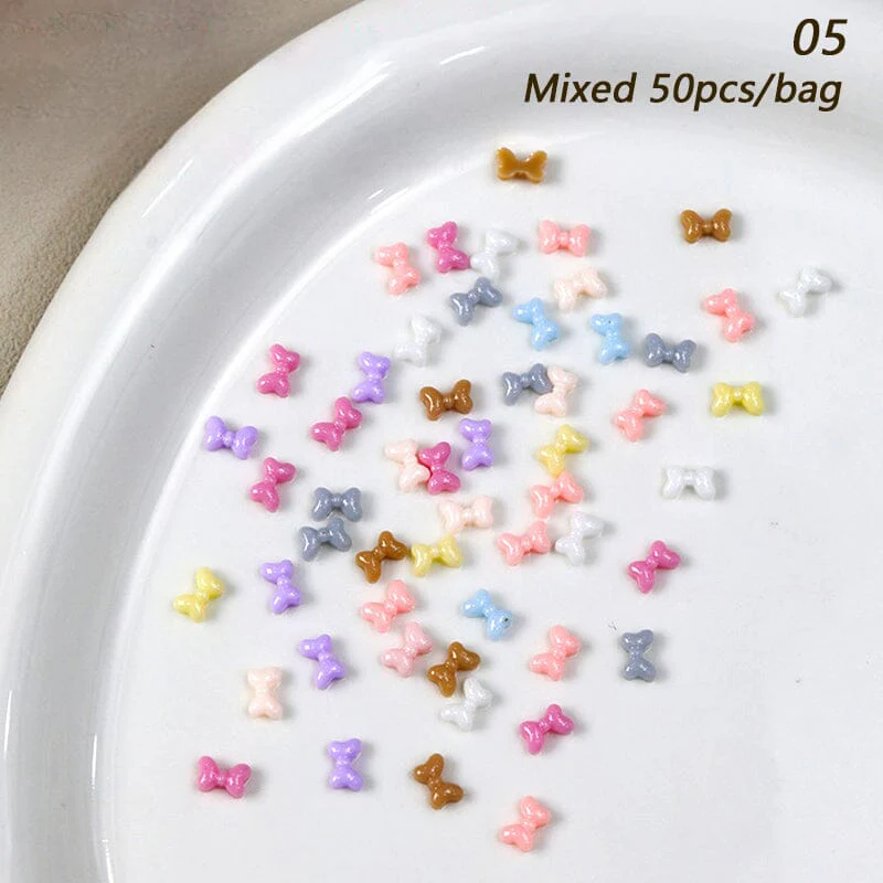 50pcs Resin Ice Transparent Bowknot 3D Nail Decorations - Image 14