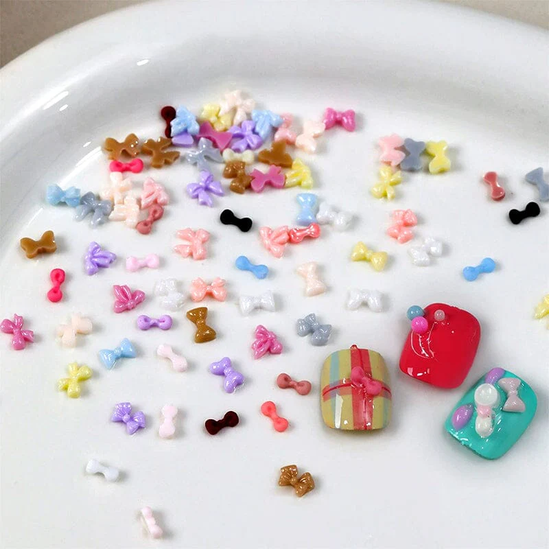 50pcs Resin Ice Transparent Bowknot 3D Nail Decorations - Image 3