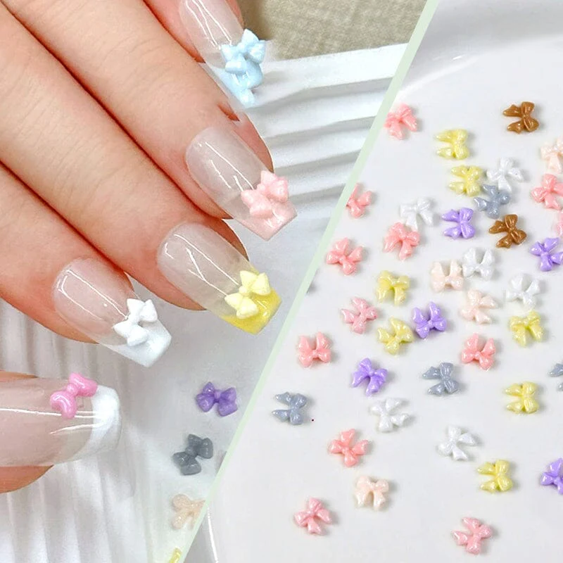 50pcs Resin Ice Transparent Bowknot 3D Nail Decorations - Image 5