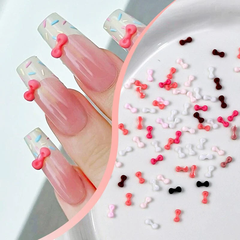 50pcs Resin Ice Transparent Bowknot 3D Nail Decorations - Image 6