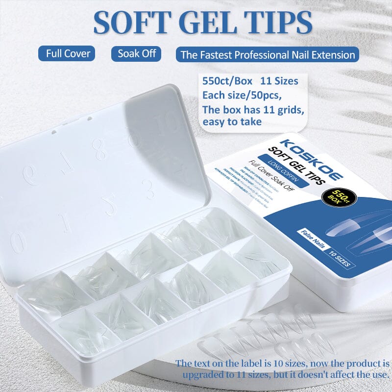 550pcs Full Cover Soft Gel Tips - Image 6