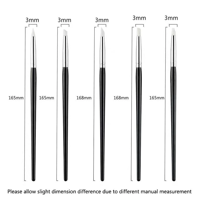 5pcs Silicone Nail Brush Black Handle - Image 4