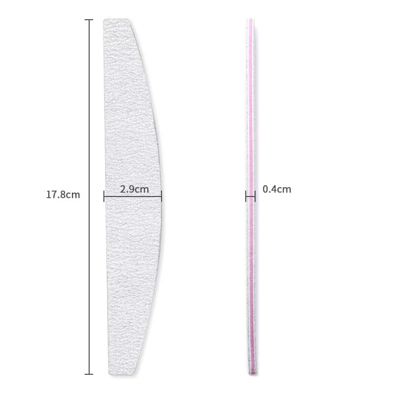 5pcs White Curved Nail Files 100/180 - Image 7