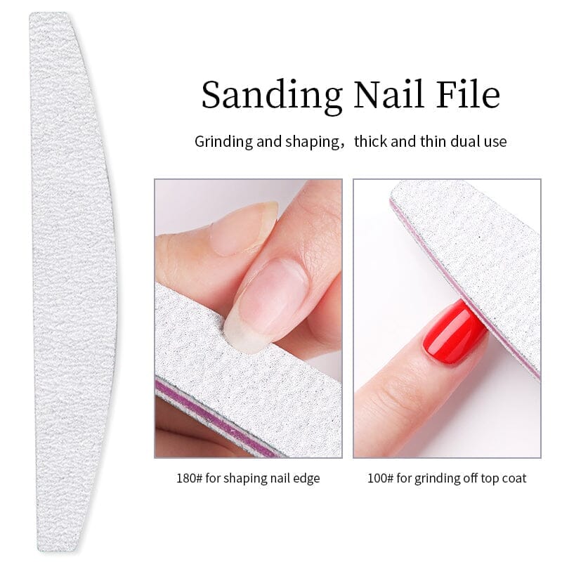 5pcs White Curved Nail Files 100/180 - Image 8