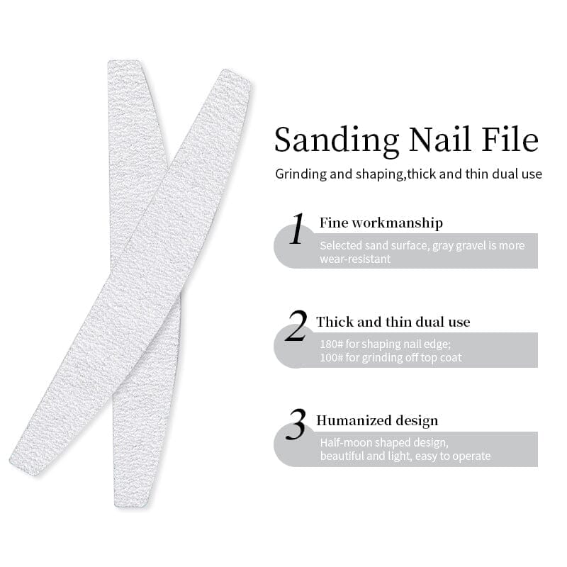 5pcs White Curved Nail Files 100/180 - Image 9