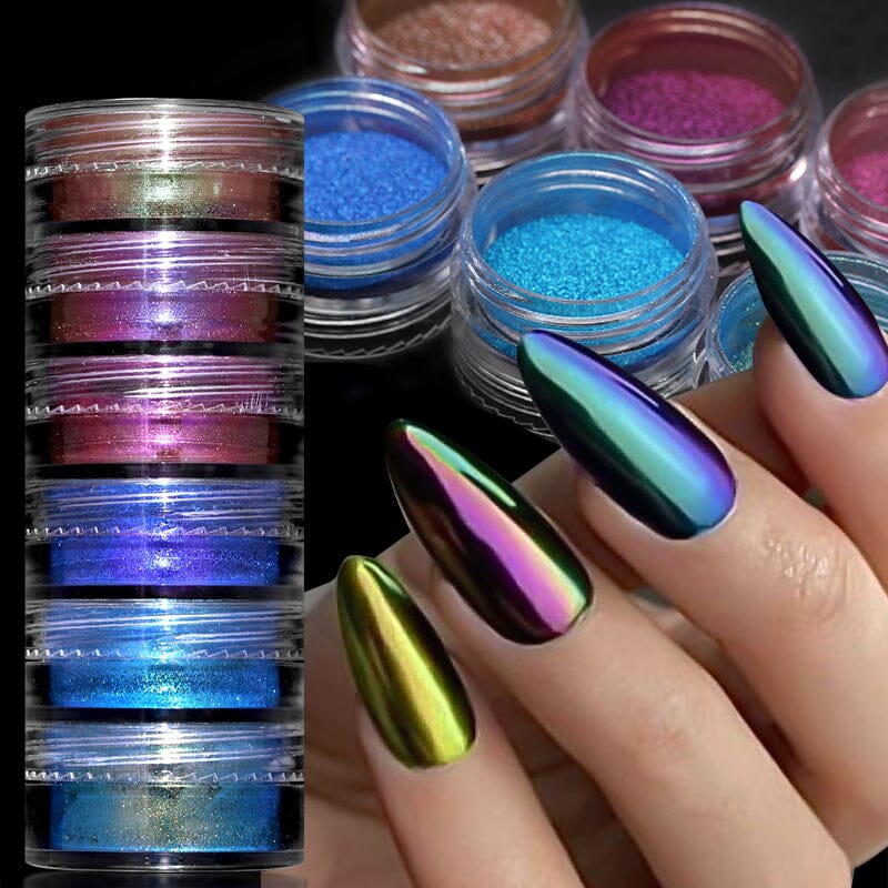6 Boxes Chrome Nail Powder Set - Image 5