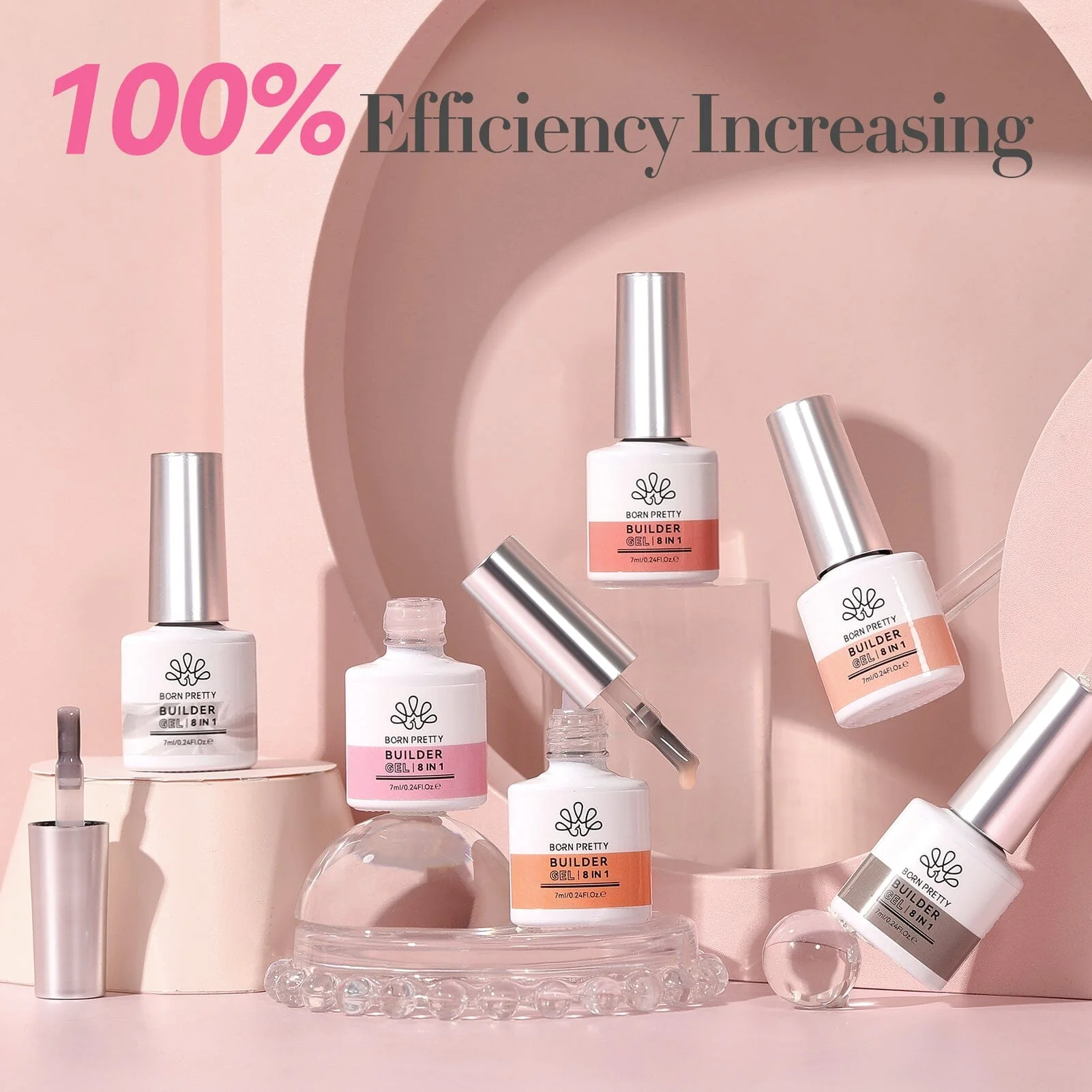 6 Colors 8 in 1 Builder Gel Polish Set 7ml - Image 8