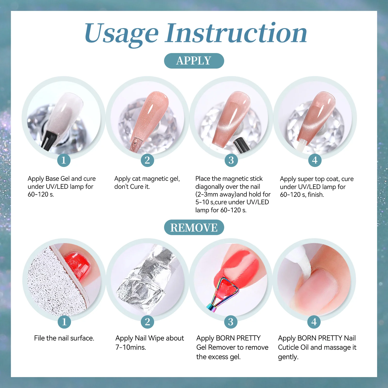 6 Colors Aurora Cat Magnetic Gel M70 Prismatic Siren 7ml - Image 10