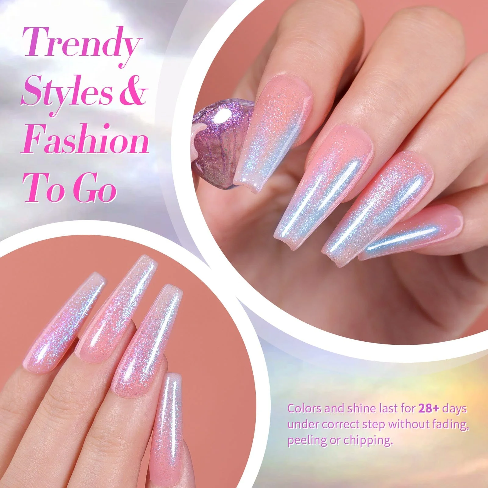 6 Colors Aurora Gel Polish Set T04 Conch Spirit 7ml - Image 3