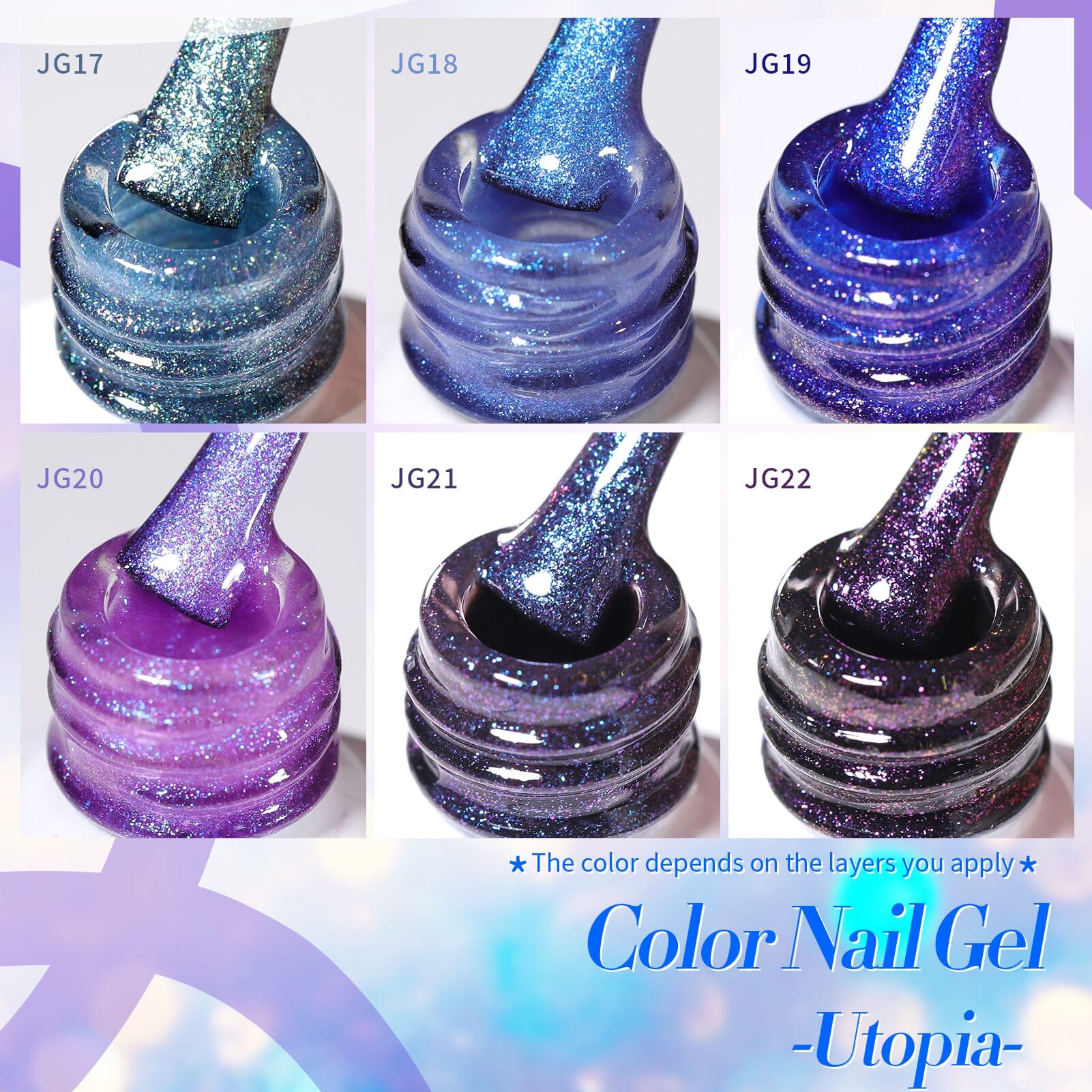 6 Colors Aurora Gel T19 Utopia 7ml - Image 5