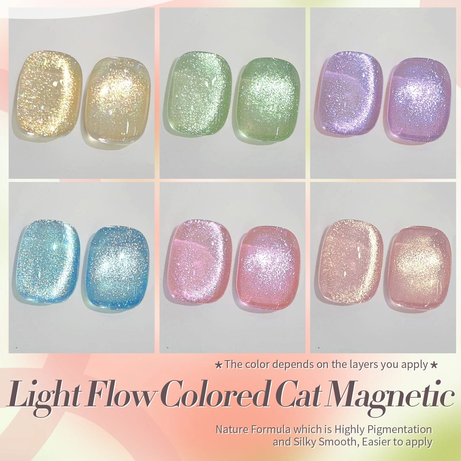 6 Colors Colored Cat Magnetic Gel M02 Light Flow 7ml - Image 9