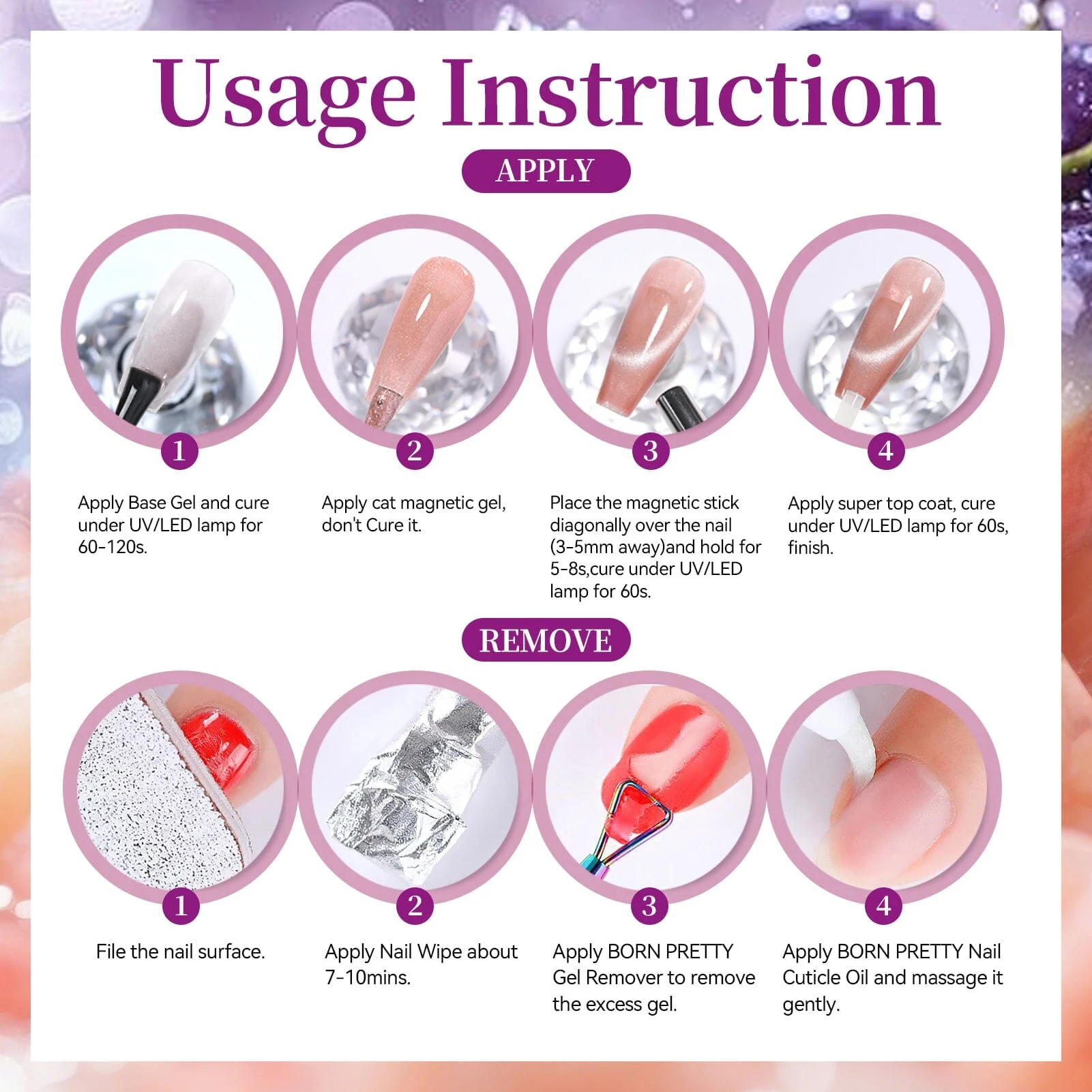 6 Colors Colored Cat Magnetic Gel M15 Fruit Basket 7ml - Image 5