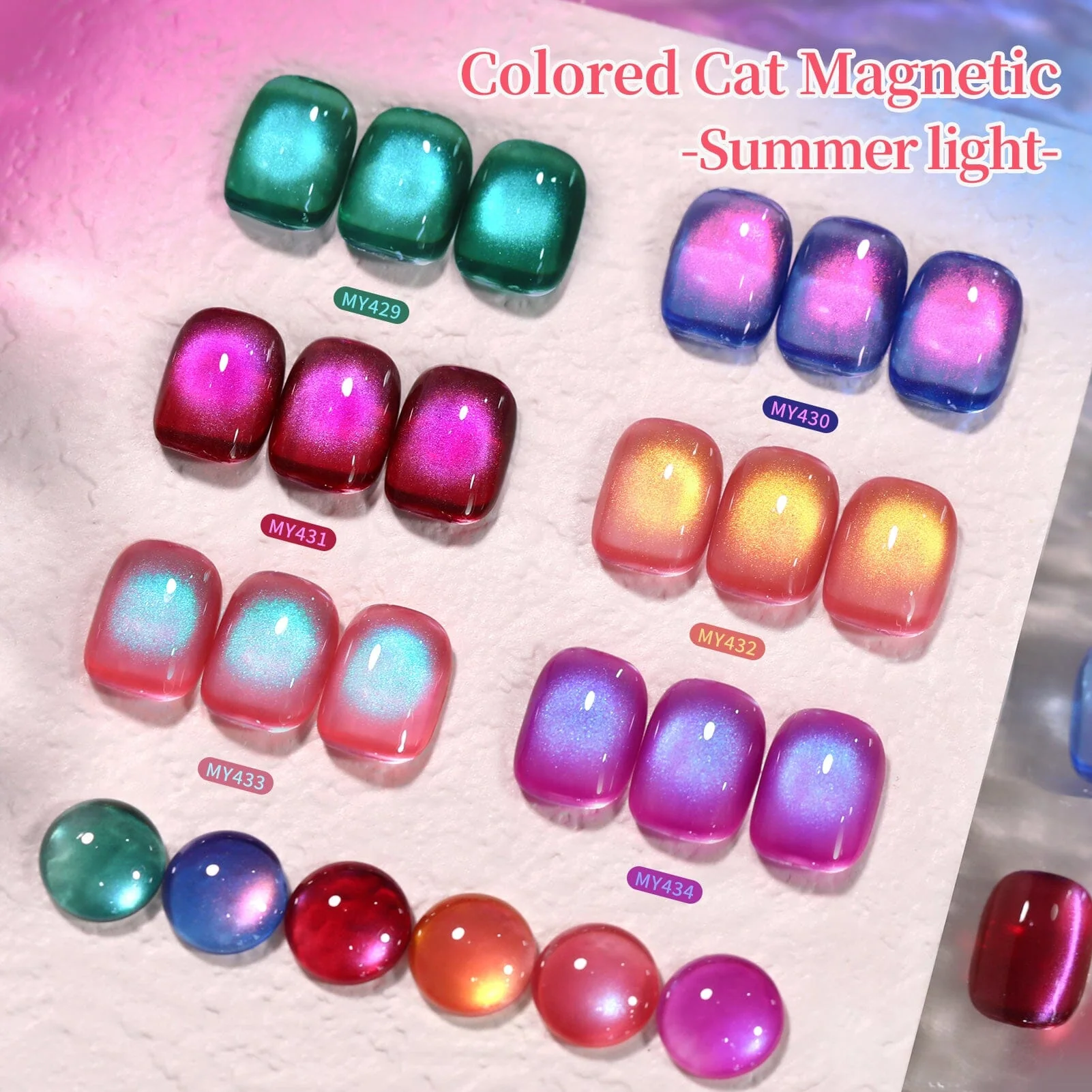 6 Colors Colored Cat Magnetic Gel Summer Light 15ml - Image 10