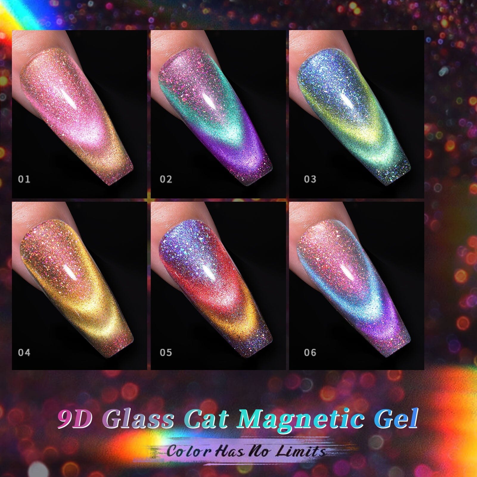 6 Colors Colored Cat Megnetic Gel M12 Reflective Glass 7ml - Image 6
