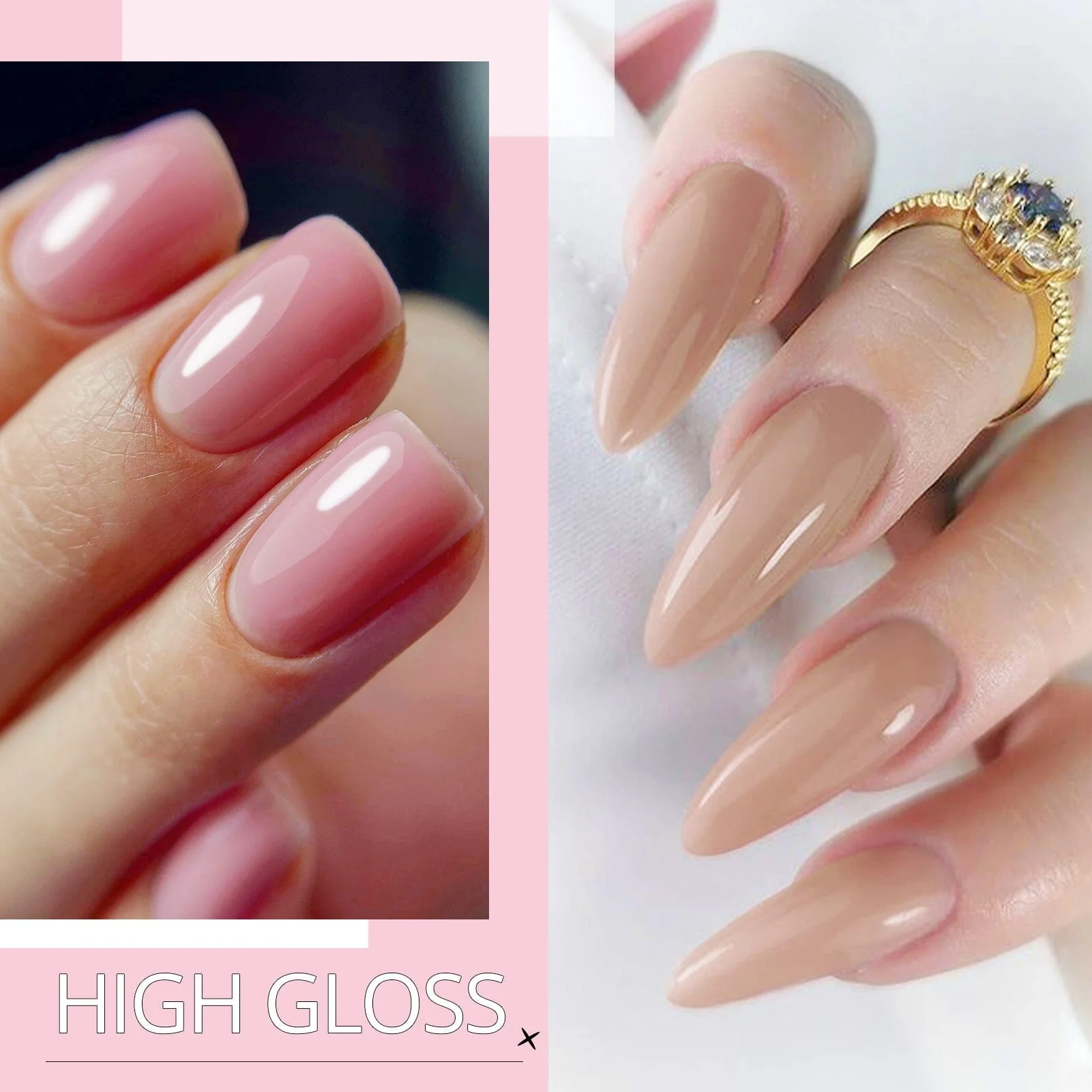 6 Colors Extension Nail Gel Starter Kit Flexible Rose 15ml - Image 4