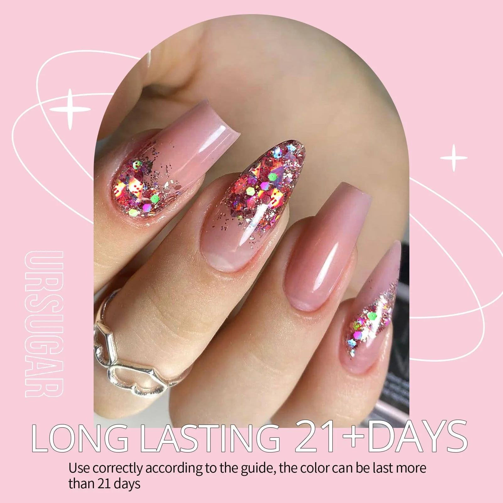 6 Colors Extension Nail Gel Starter Kit Flexible Rose 15ml - Image 5