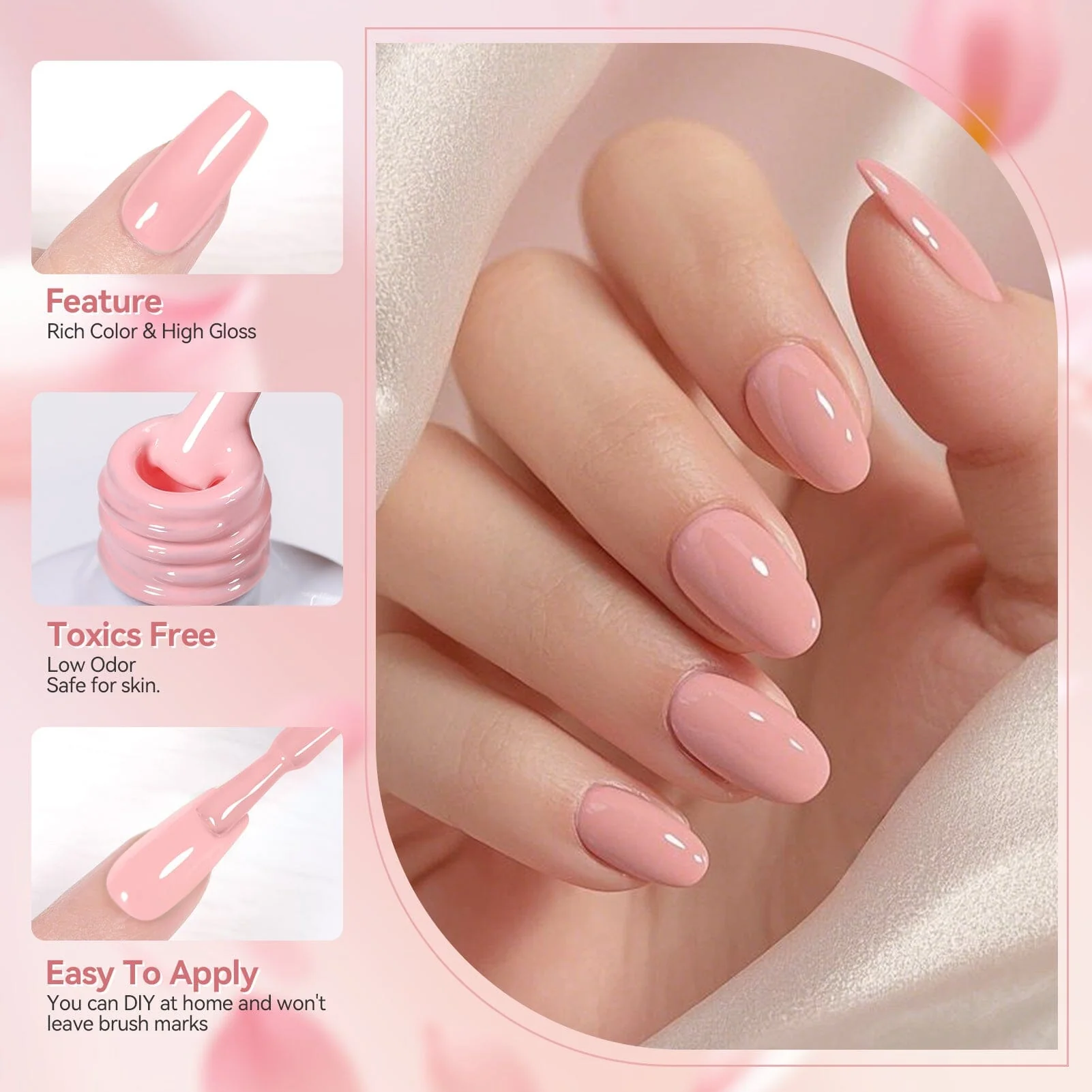 6 Colors Gel Polish S03 Cupid's Whisper 7ml - Image 3