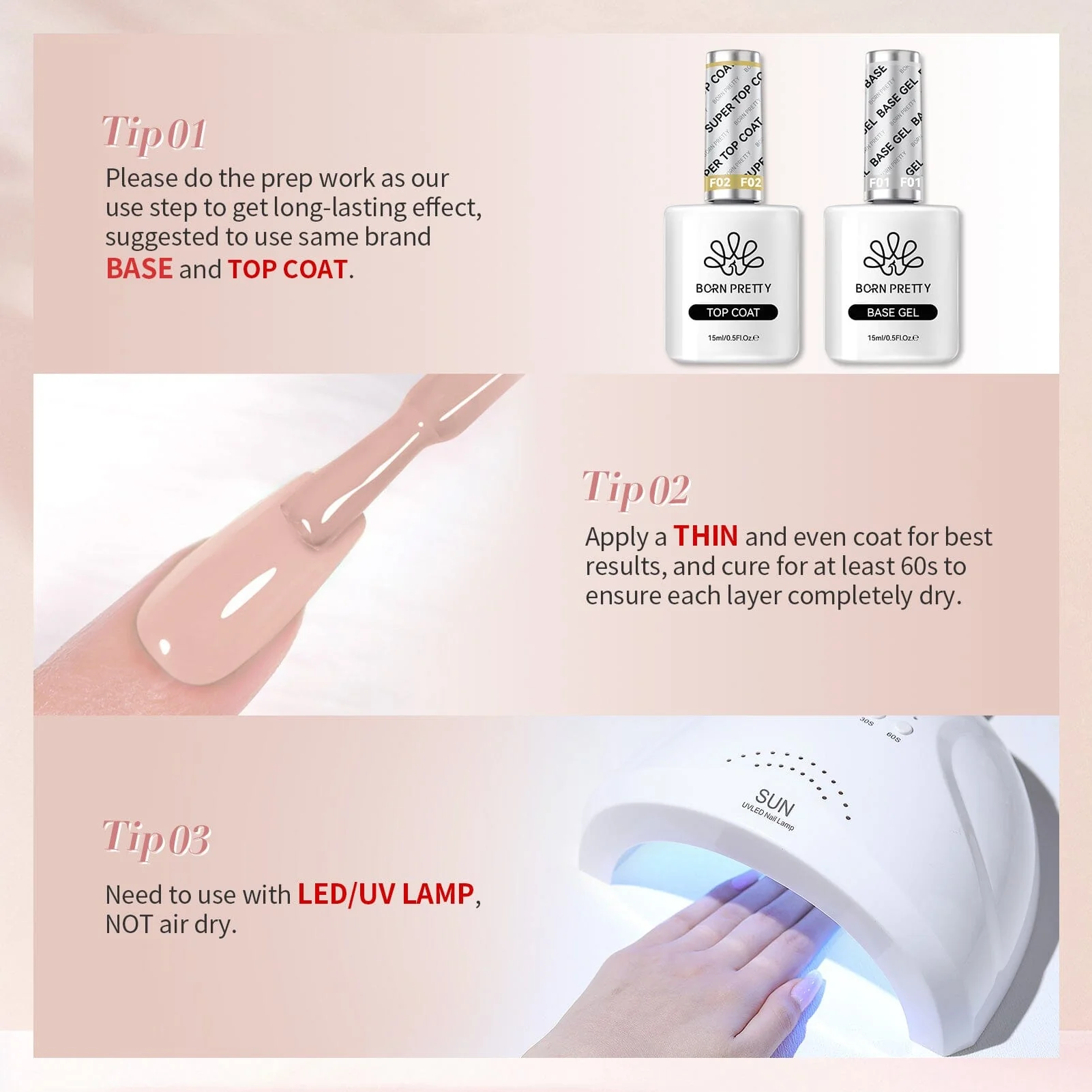 6 Colors Gel Polish S04 Clouded Rose 7ml - Image 8