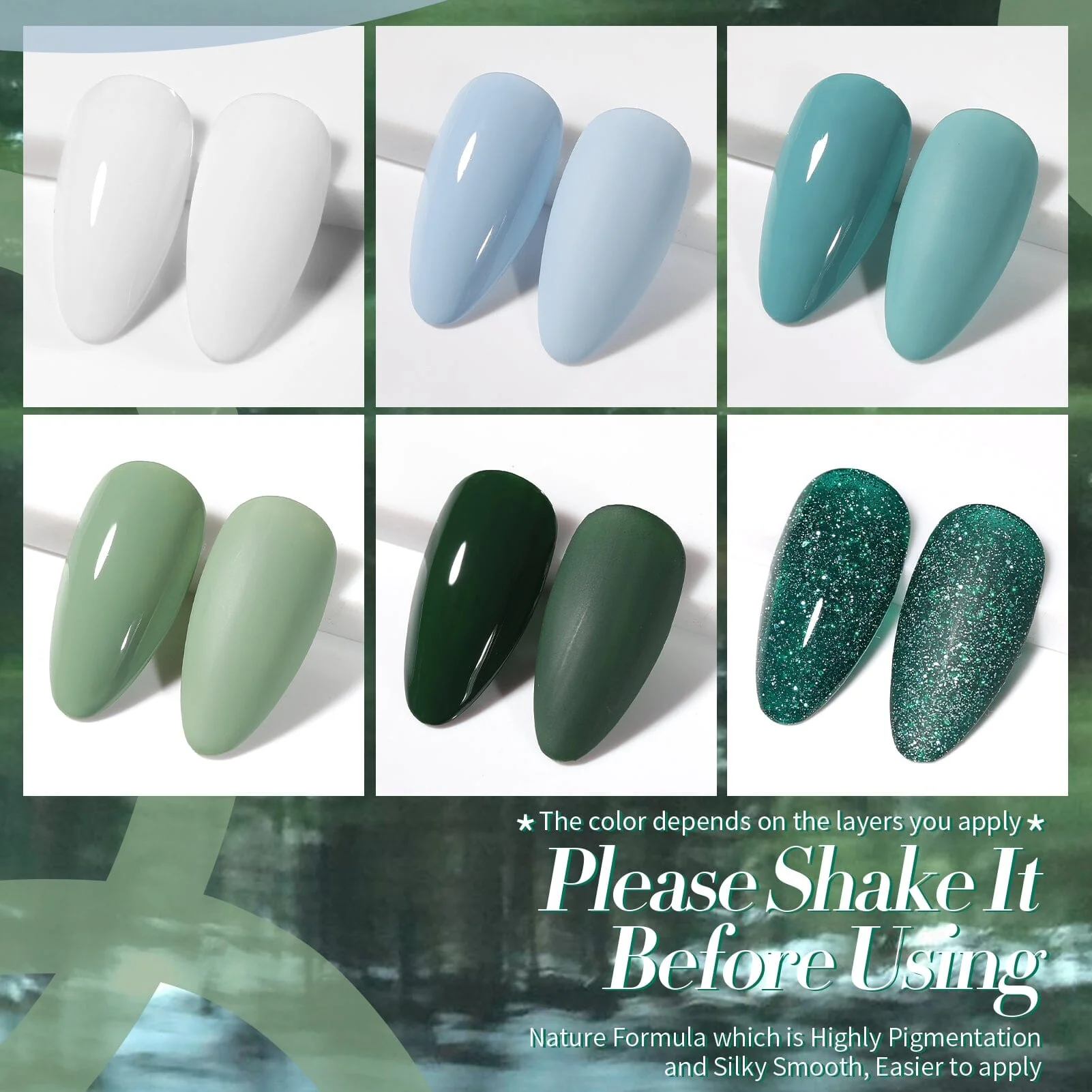6 Colors Gel Polish S06 Amazon Rainforest 7ml - Image 6