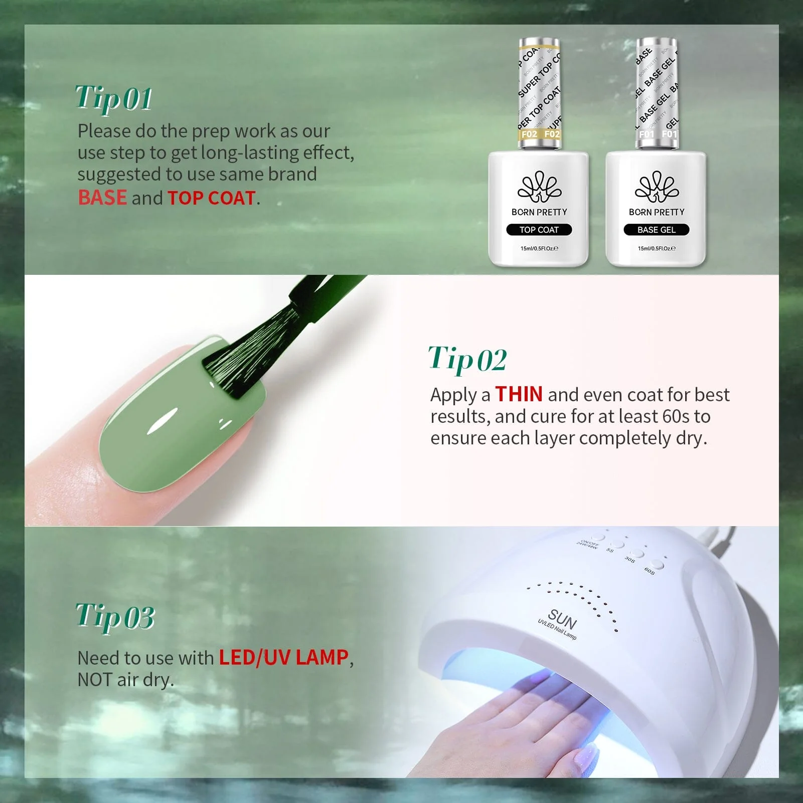 6 Colors Gel Polish S06 Amazon Rainforest 7ml - Image 8
