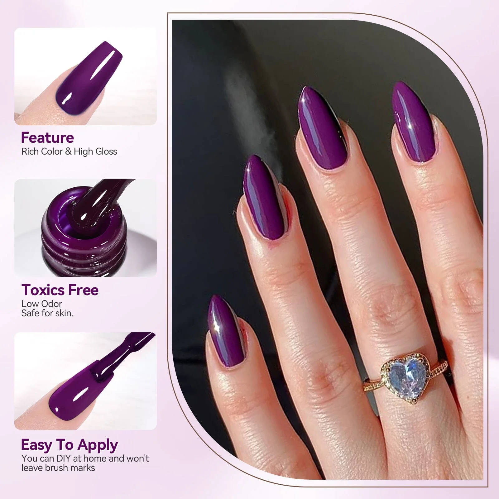 6 Colors Gel Polish S08 Lavender Mist 7ml - Image 4
