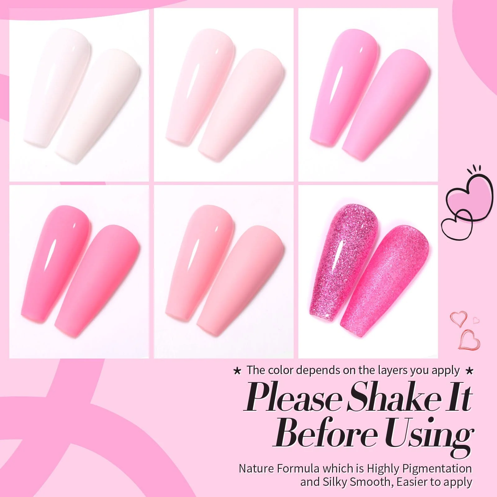 6 Colors Gel Polish S17 Pink Baby 7ml - Image 5