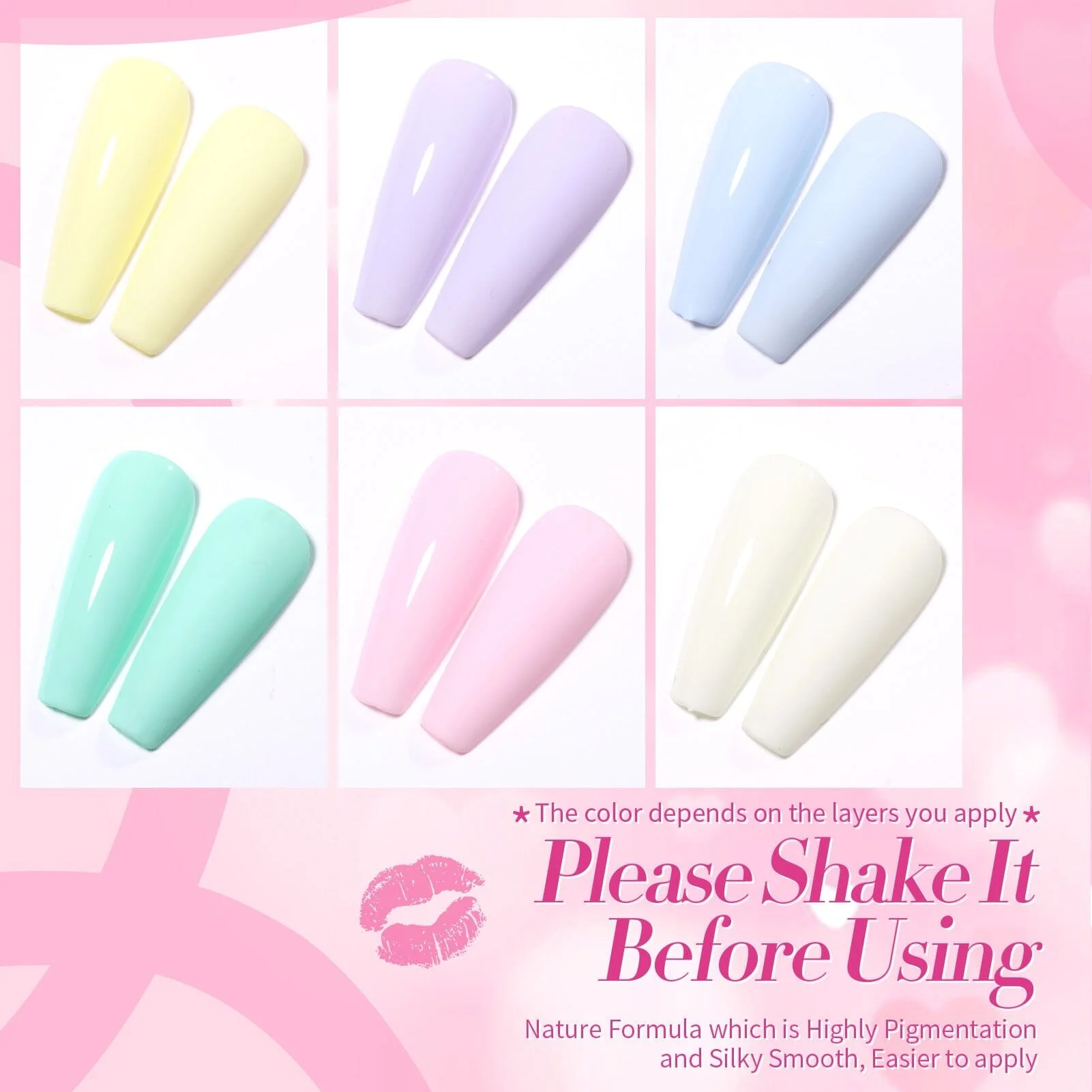 6 Colors Gel Polish S34 Cream Kiss 7ml - Image 6