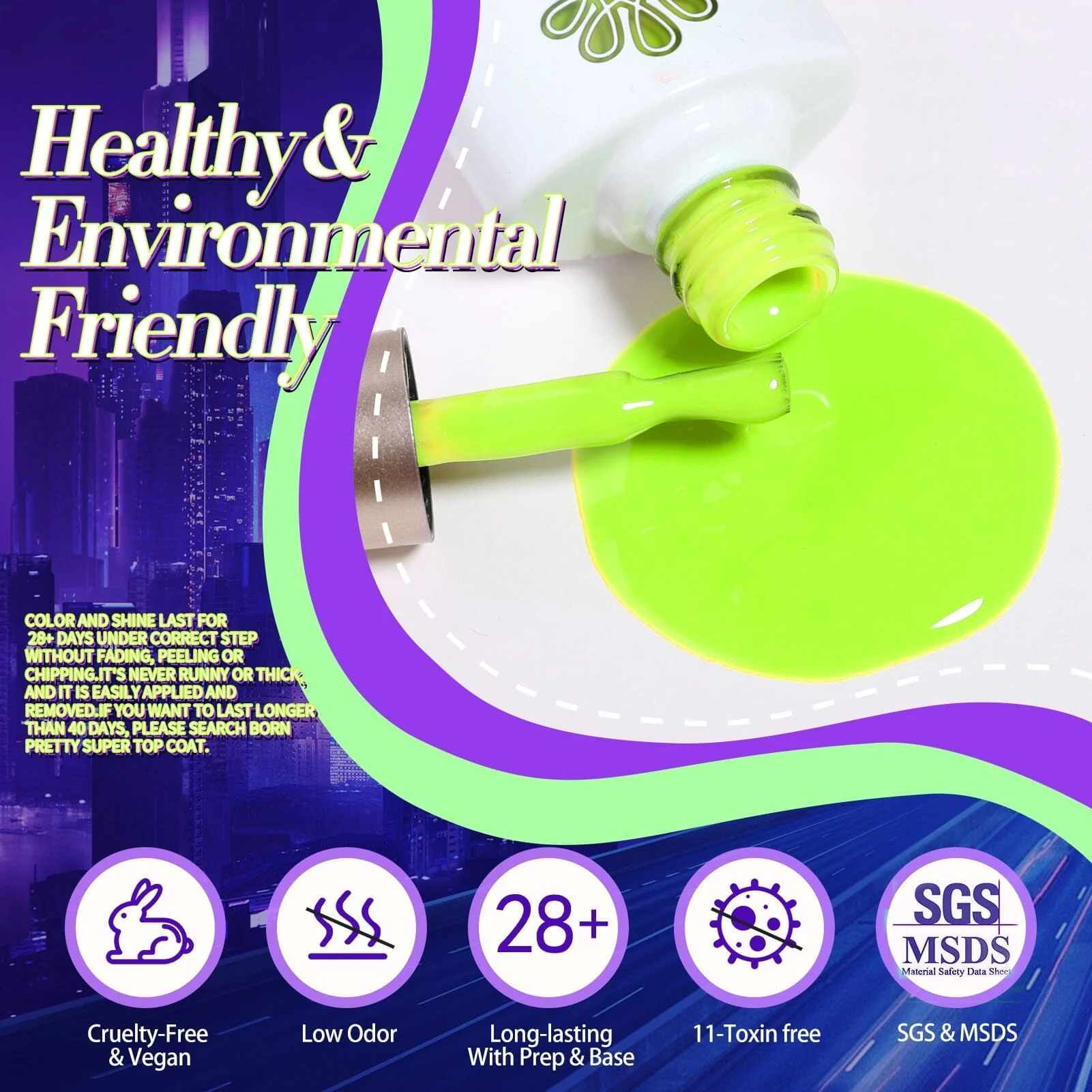 6 Colors Gel Polish S35 Cyber City 7ml - Image 10