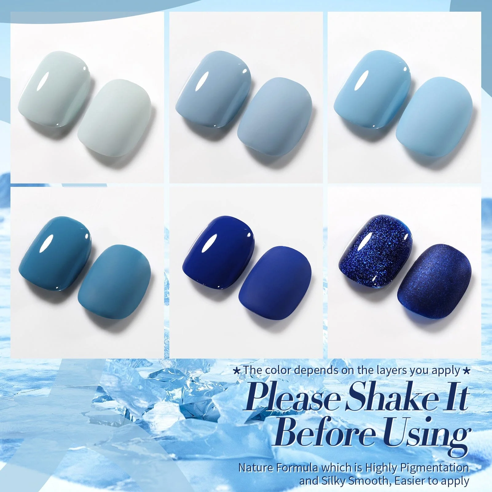 6 Colors Gel Polish S36 Blue Cosmic 7ml - Image 4
