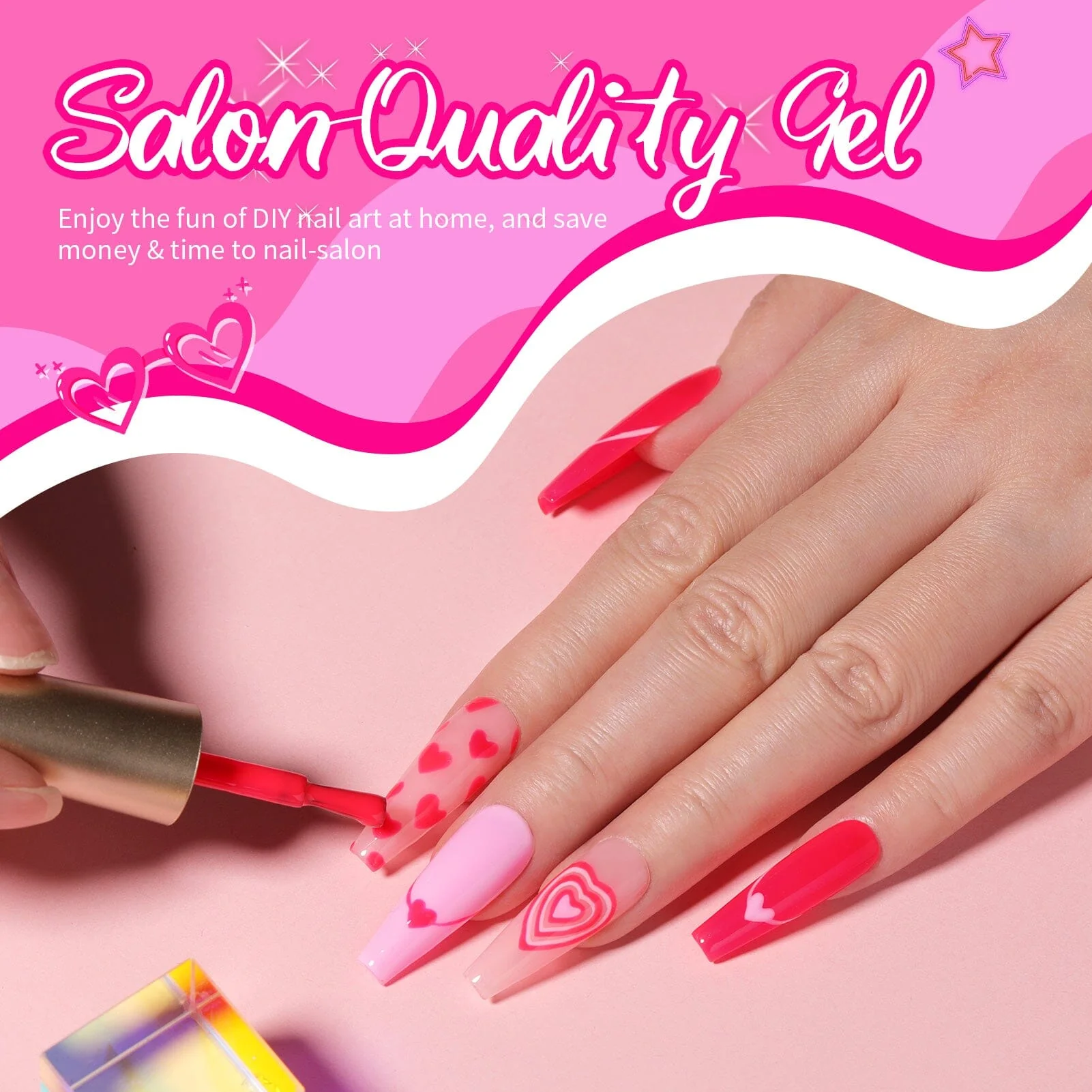 6 Colors Gel Polish S38 Hot Pink 7ml - Image 3
