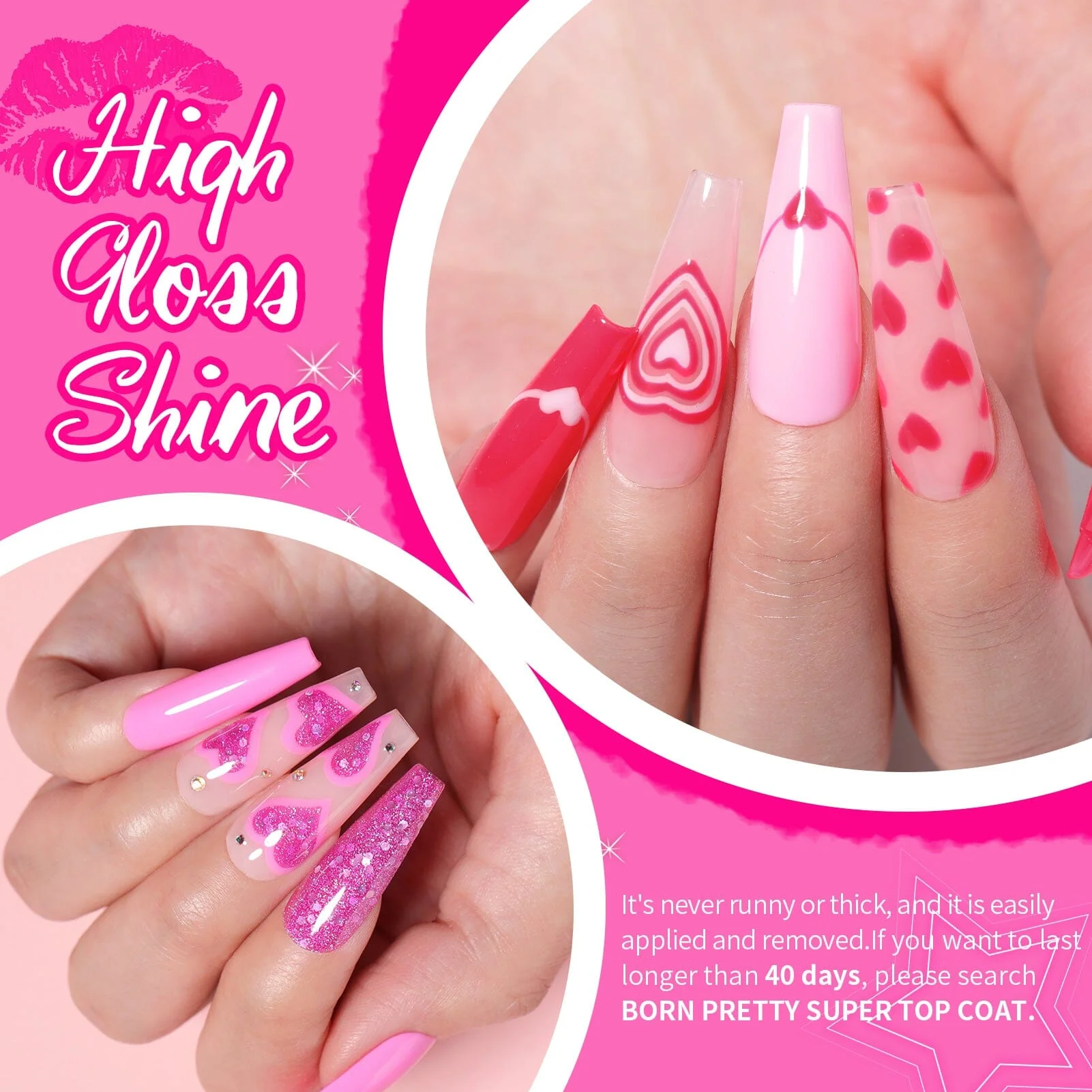 6 Colors Gel Polish S38 Hot Pink 7ml - Image 4