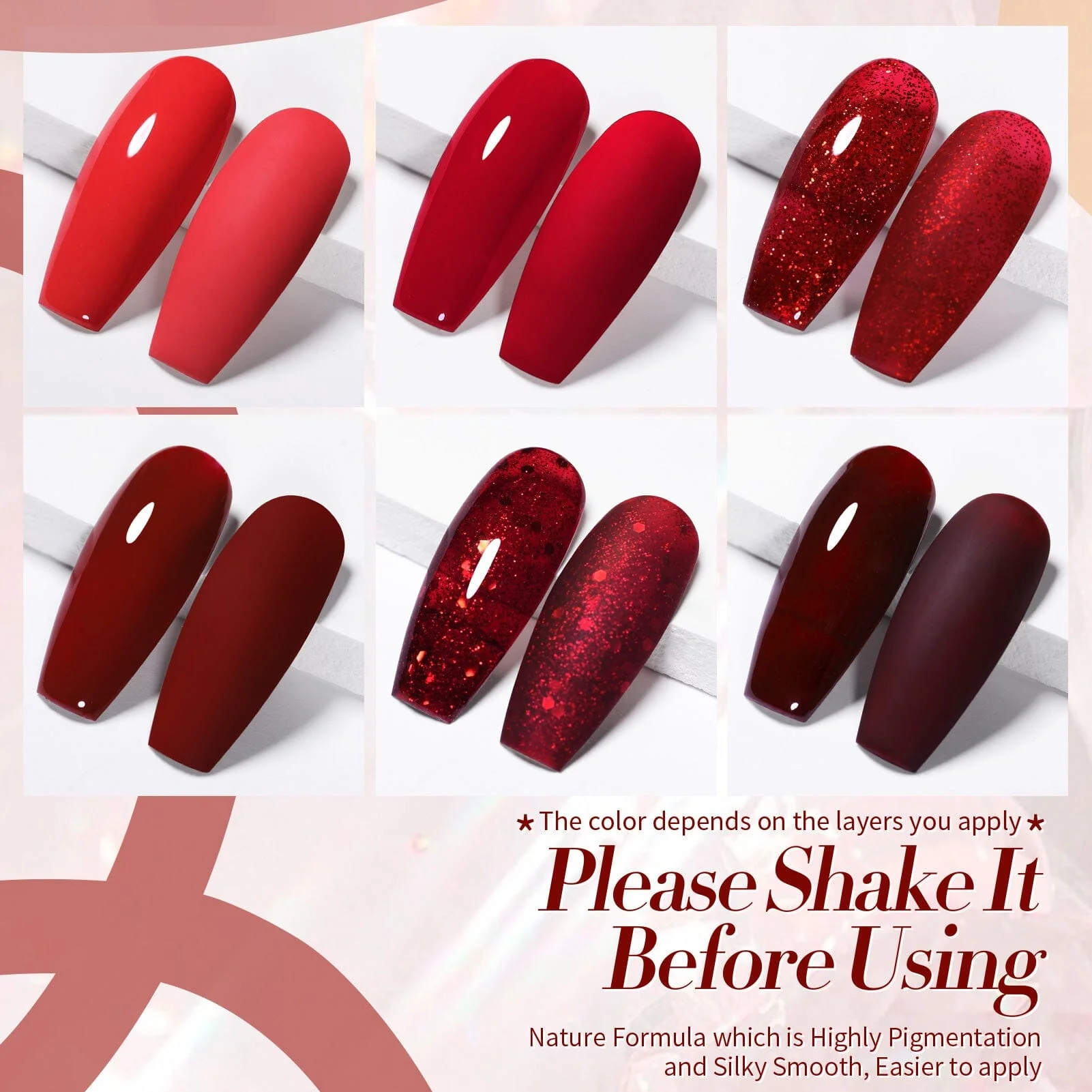 6 Colors Gel Polish Set S19 Berry Wine 7ml - Image 5