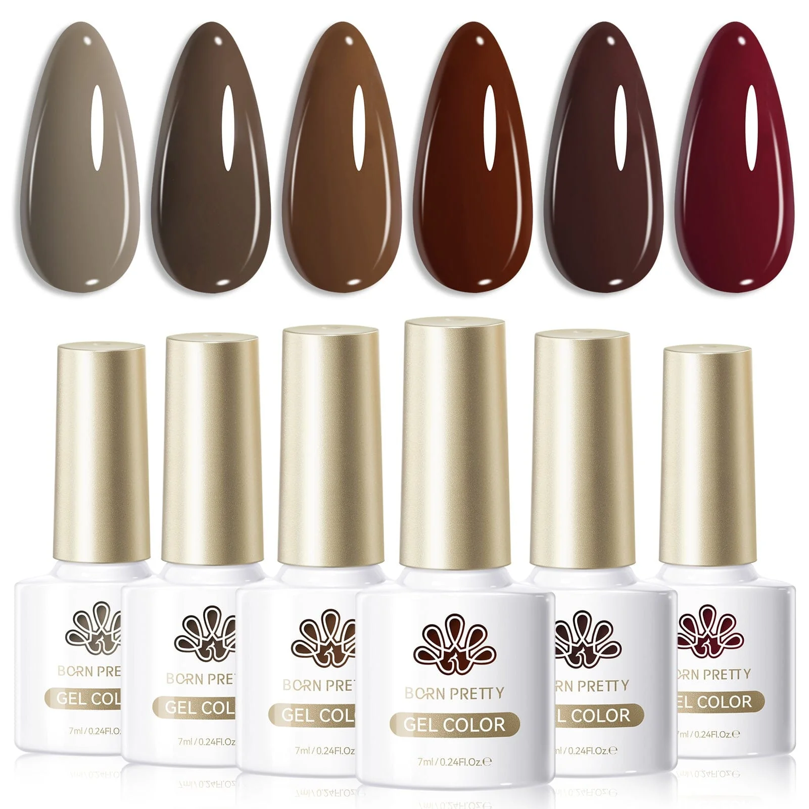 6 Colors Gel Polish Set S22 Cinnamon Coco 7ml