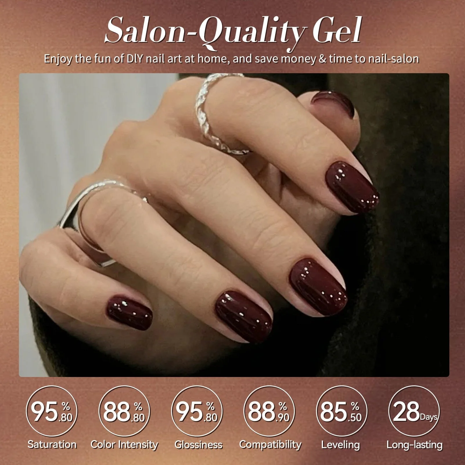 6 Colors Gel Polish Set S22 Cinnamon Coco 7ml - Image 3