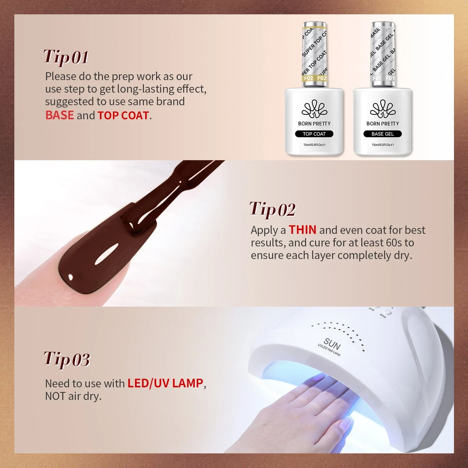 6 Colors Gel Polish Set S22 Cinnamon Coco 7ml - Image 7