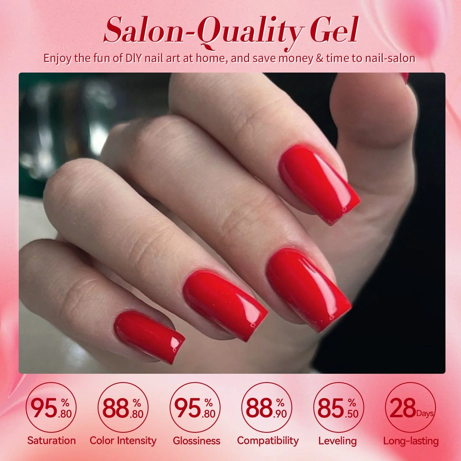 6 Colors Gel Polish Set S27 Red Theory 7ml - Image 3